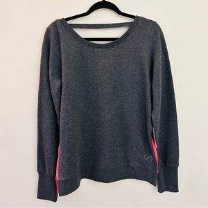 TLF Apparel infinity gray open back athleisure fleece top size XL